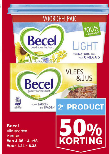 Becel   margarine, olie en vetten folder aanbieding bij  Hoogvliet - details