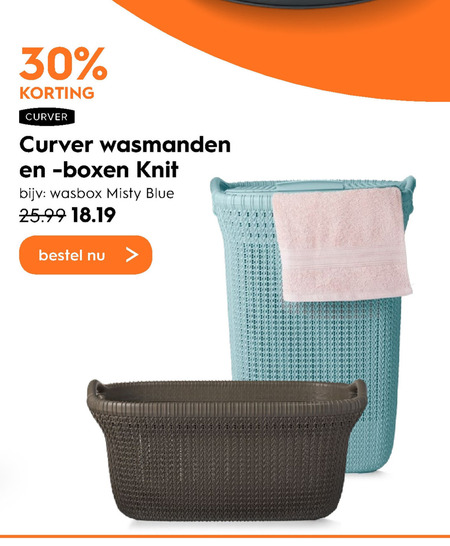 Smeltend Officier Geroosterd Curver wasmand, heupwasmand folder aanbieding bij Blokker - details