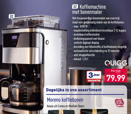 Bedankt geluid Haven koffiezetapparaat folder aanbieding bij Aldi - details