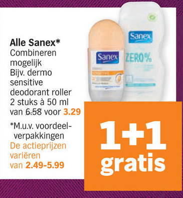 Vergelijken havik krekel Sanex deodorant, douchegel folder aanbieding bij Albert Heijn - details