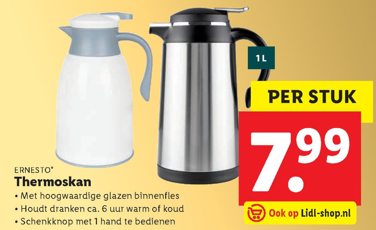 Tien krullen publiek Ernesto thermosfles folder aanbieding bij Lidl - details