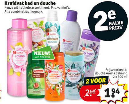 Verplicht Landschap Huisdieren douchegel, badschuim folder aanbieding bij Kruidvat - details