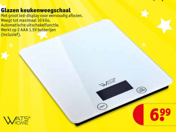 grillen Tub Kracht Watshome keukenweegschaal folder aanbieding bij Kruidvat - details