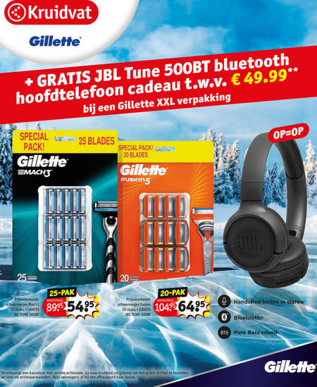 Luchtpost klep cascade Gillette scheermesjes folder aanbieding bij Kruidvat - details