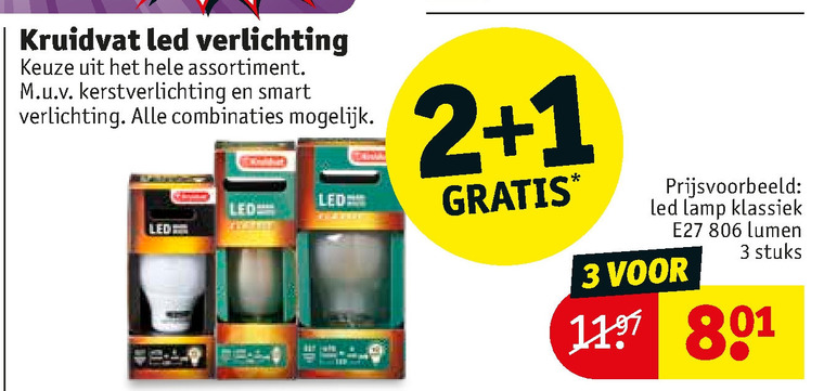 Kruidvat Huismerk led lamp folder aanbieding bij Kruidvat details