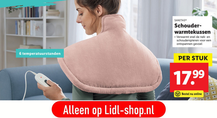 raket Vernauwd Dominant Sanitas verwarmingskussen folder aanbieding bij Lidl - details