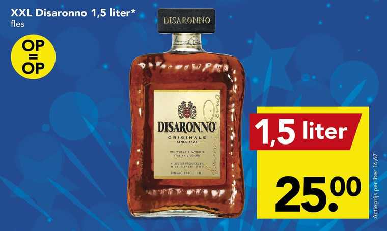 Disaronno   amaretto folder aanbieding bij  Deen - details