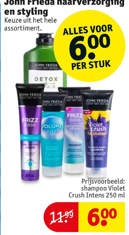 John Frieda   haarverzorging, shampoo folder aanbieding bij  Kruidvat - details