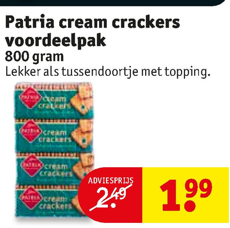 Patria   crackers folder aanbieding bij  Kruidvat - details