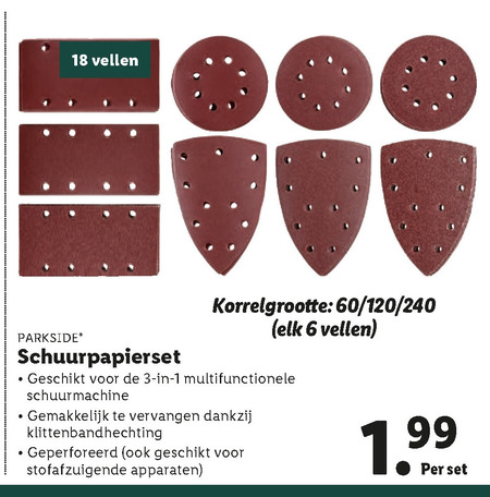 strelen Kritiek Verborgen Parkside schuurpapier folder aanbieding bij Lidl - details