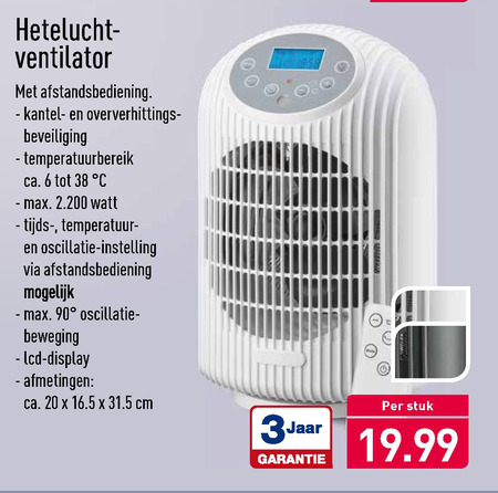 Zonder Menstruatie beest ventilatorkachel folder aanbieding bij Aldi - details