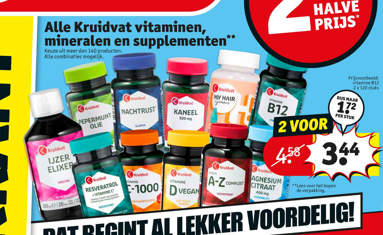 geleider De Kamer Attent Kruidvat Huismerk multivitaminen, voedingssupplement folder aanbieding bij  Kruidvat - details