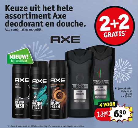 mixer Extreme armoede Sprong Axe douchegel, deodorant folder aanbieding bij Kruidvat - details