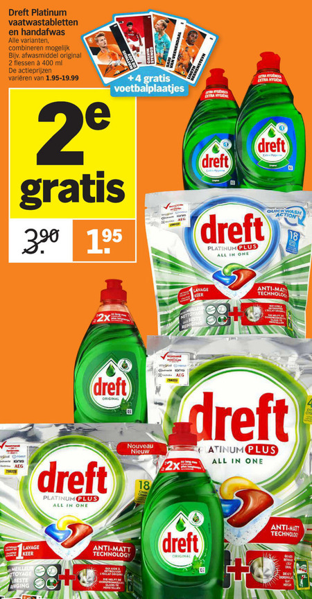 Dreft   vaatwasmiddel, afwasmiddel folder aanbieding bij  Albert Heijn - details