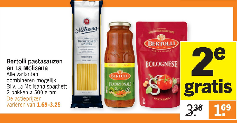 Bertolli   pasta, pastasaus folder aanbieding bij  Albert Heijn - details