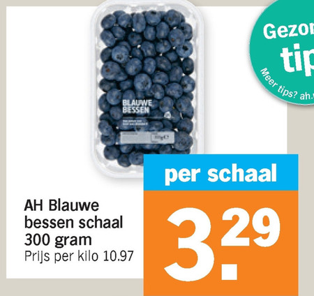 Justitie beginnen bedelaar blauwe bessen folder aanbieding bij Albert Heijn - details