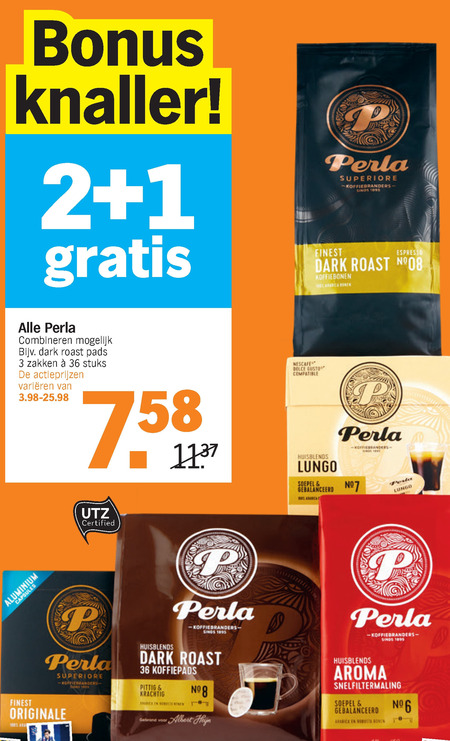 Perla   koffiepad, koffiecups folder aanbieding bij  Albert Heijn - details