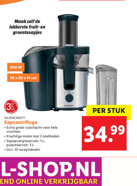 voertuig Masaccio straal SilverCrest sapcentrifuge folder aanbieding bij Lidl - details