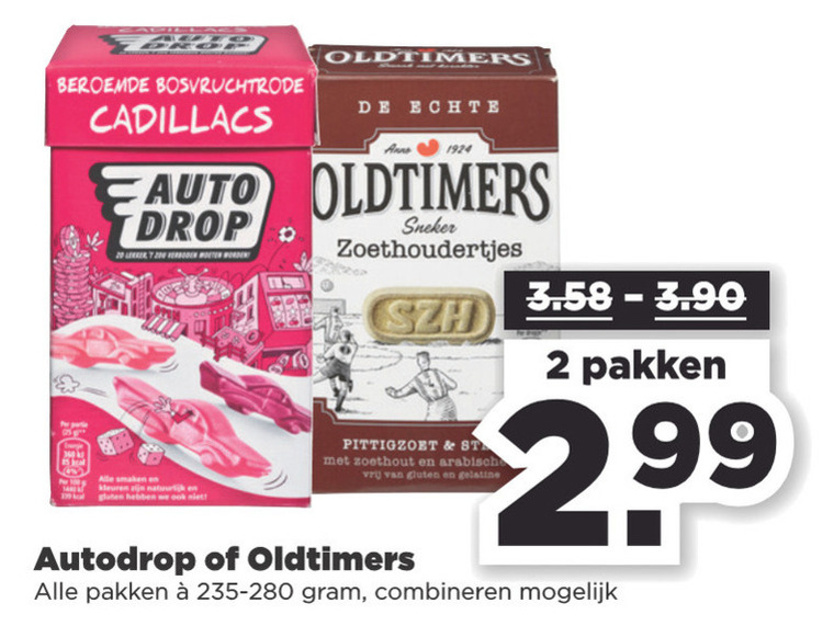 Oldtimers snoep, drop folder aanbieding bij Plus - details