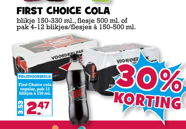 First Choice   cola folder aanbieding bij  Boons Markt - details