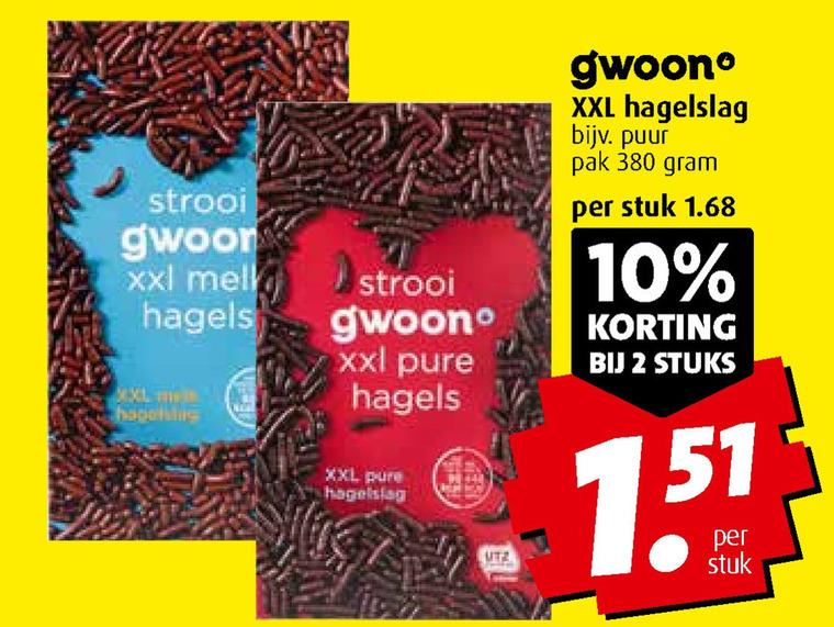 Gwoon   hagelslag folder aanbieding bij  Boni - details