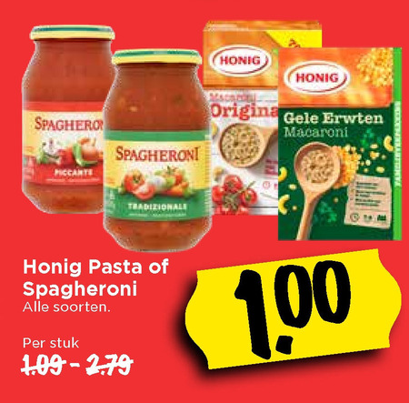 Spagheroni   pasta, pastasaus folder aanbieding bij  Vomar - details