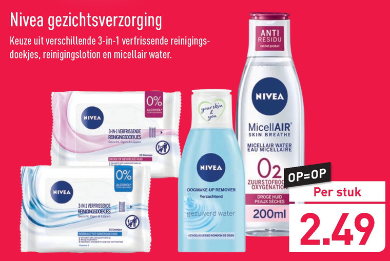 radar Nietje Opnemen Nivea reinigingsdoekje, dagcreme folder aanbieding bij Aldi - details