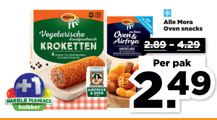 Mora bitterballen, snack folder aanbieding bij Plus details