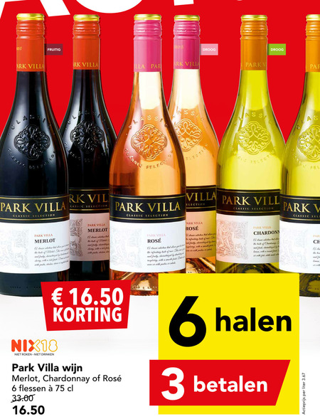 Park Villa Rode Wijn Rose Folder Aanbieding Bij Deen Details