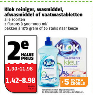 optillen deze dun Klok vaatwasmiddel, afwasmiddel folder aanbieding bij Poiesz - details