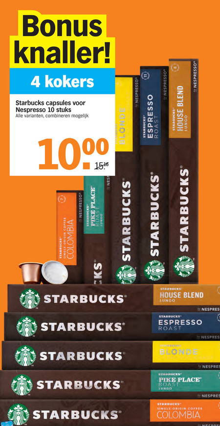 Ik heb het erkend subtiel knoop Starbucks koffiecups folder aanbieding bij Albert Heijn - details