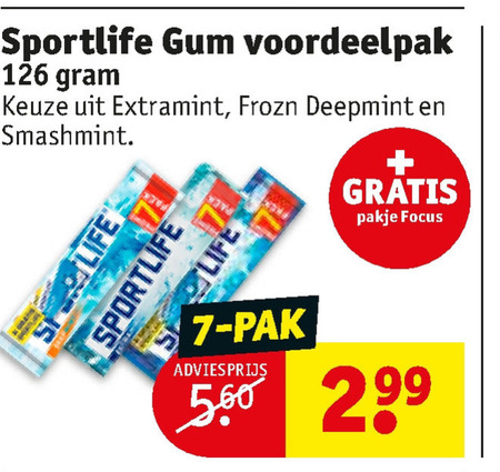 Sportlife   kauwgom folder aanbieding bij  Kruidvat - details