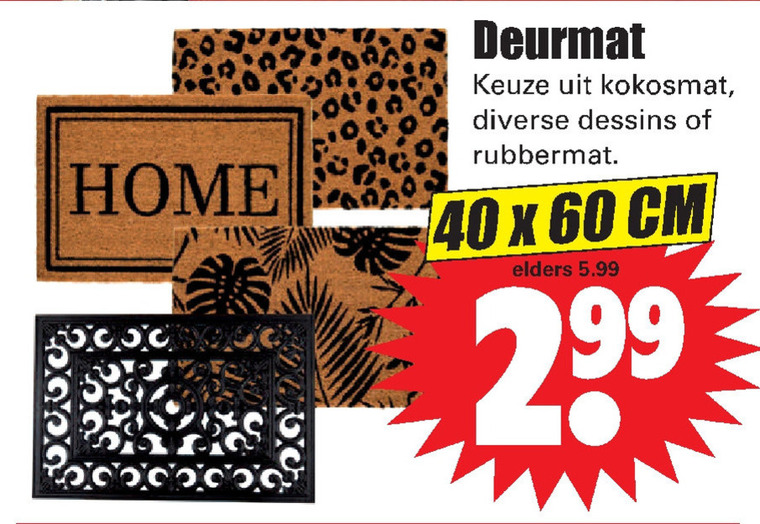 Senaat water onderwijzen deurmat folder aanbieding bij Dirk - details