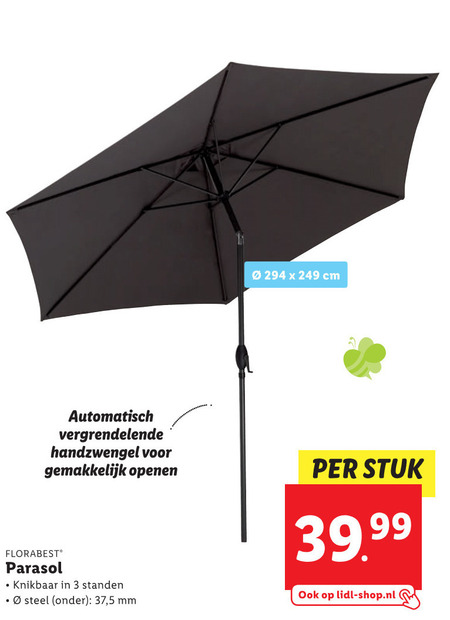 Florabest parasol folder aanbieding bij Lidl