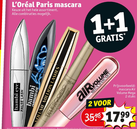 zonnebloem Analist heerlijkheid L Oreal mascara folder aanbieding bij Kruidvat - details