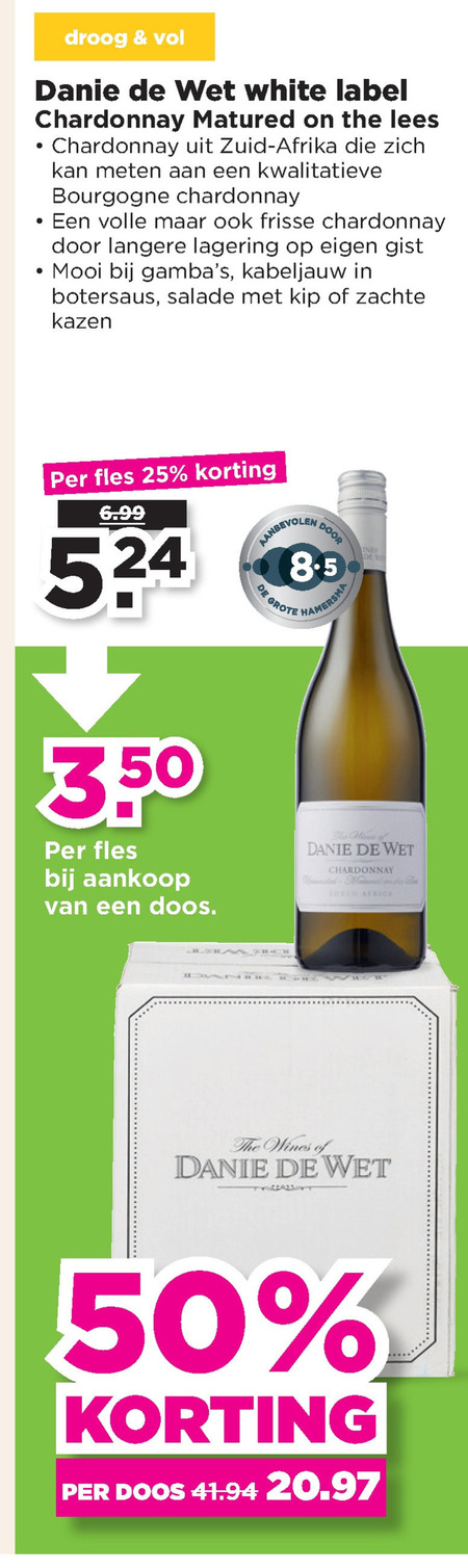 Danie De Wet Witte Wijn Folder Aanbieding Bij Plus Details