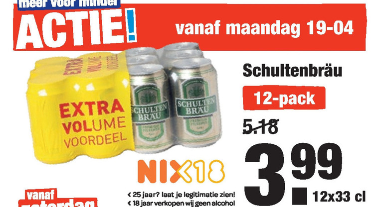 Schultenbrau   blikje bier folder aanbieding bij  Aldi - details