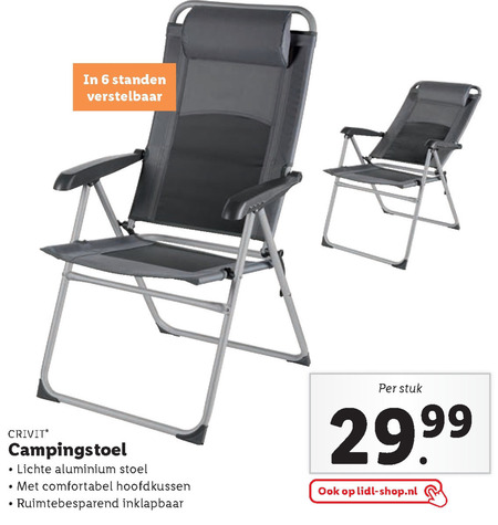 rukken Makkelijk te gebeuren versnelling campingstoel folder aanbieding bij Lidl - details