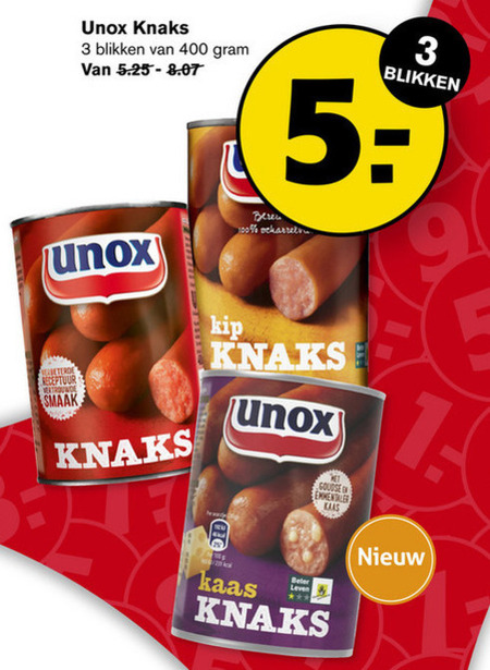 Unox   knakworst folder aanbieding bij  Hoogvliet - details