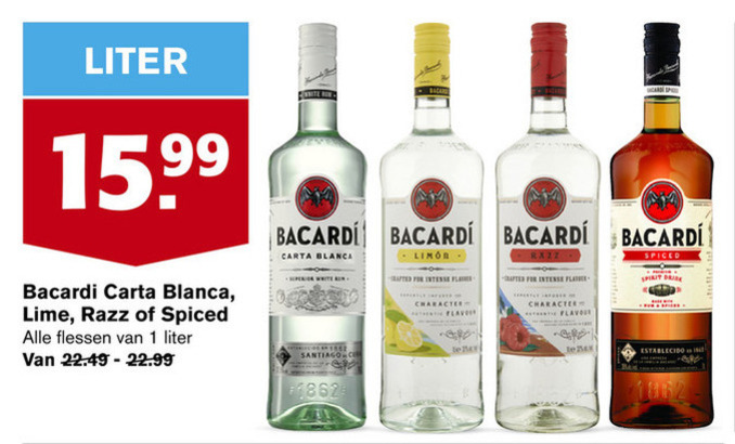 Bacardi rum folder aanbieding bij Hoogvliet - details