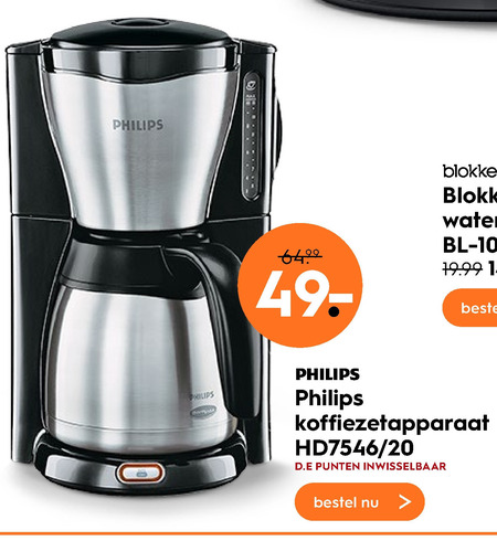 afbreken Disco koolstof Philips koffiezetapparaat folder aanbieding bij Blokker - details