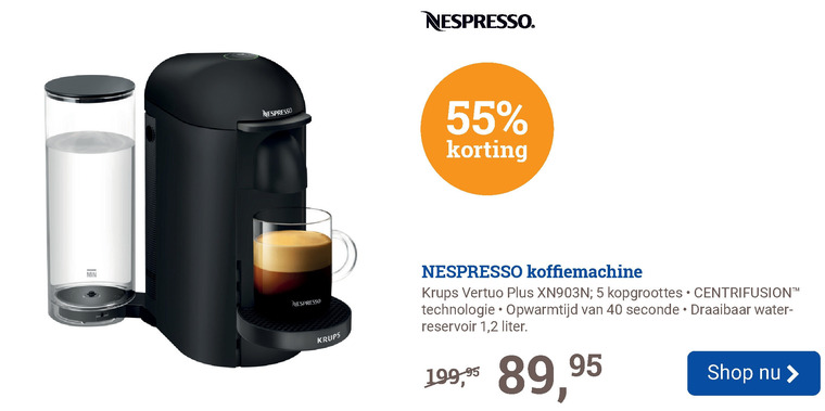 bioscoop Gezondheid Probleem Krups nespresso apparaat folder aanbieding bij BCC - details