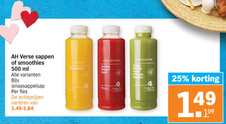 Albert Heijn Huismerk   vruchtensap, fruitsmoothie folder aanbieding bij  Albert Heijn - details