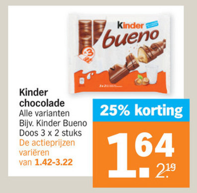 Kinder Bueno   chocolade folder aanbieding bij  Albert Heijn - details