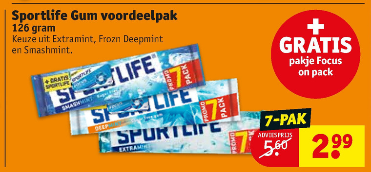 Sportlife   kauwgom folder aanbieding bij  Kruidvat - details