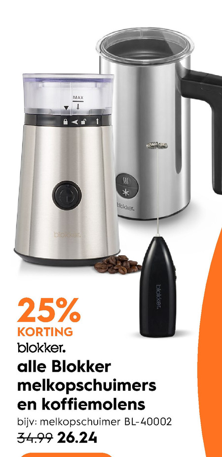 Mevrouw Schotel Vol Blokker Huismerk koffiemolen, melkopschuimer folder aanbieding bij Blokker  - details