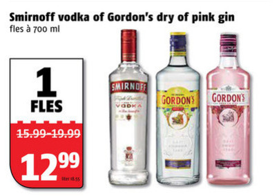 Smirnoff wodka, gin folder aanbieding bij Poiesz - details