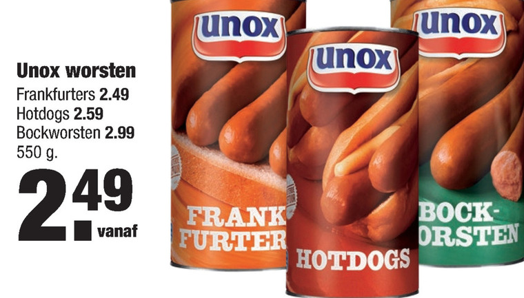 Unox   knakworst folder aanbieding bij  Aldi - details