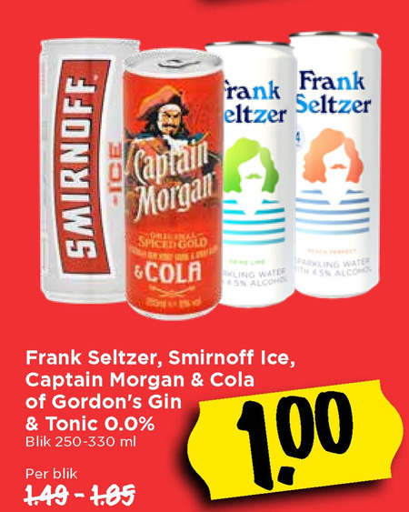 Frank Seltzer   mixdrank, hard seltzer folder aanbieding bij  Vomar - details