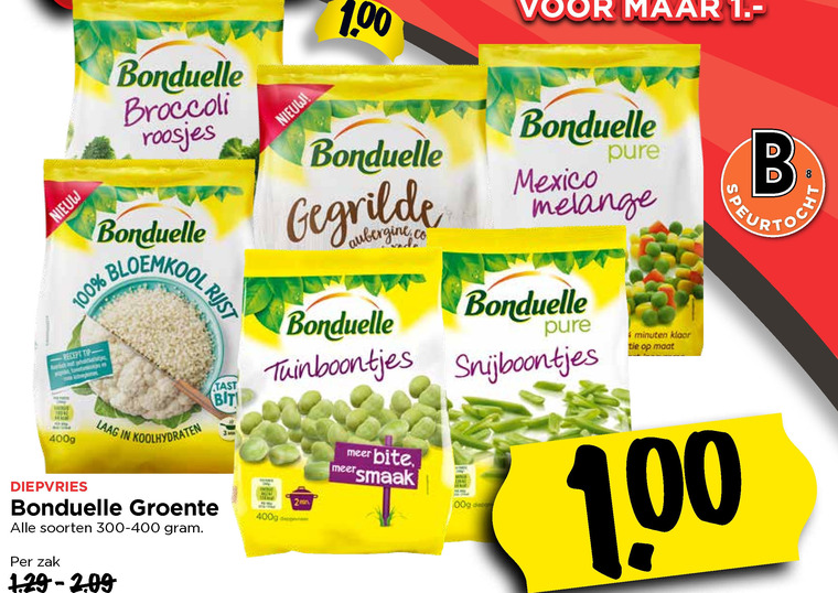 Bonduelle   diepvriesgroente folder aanbieding bij  Vomar - details